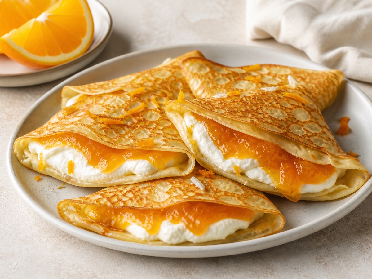 Crêpes met sinaasappeljam
