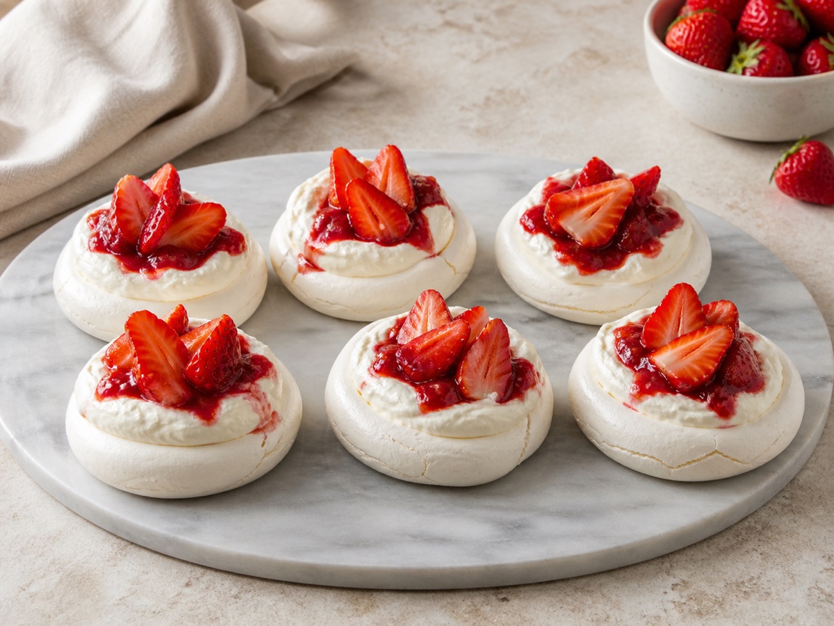 Mini-pavlova’s met aardbeienjam