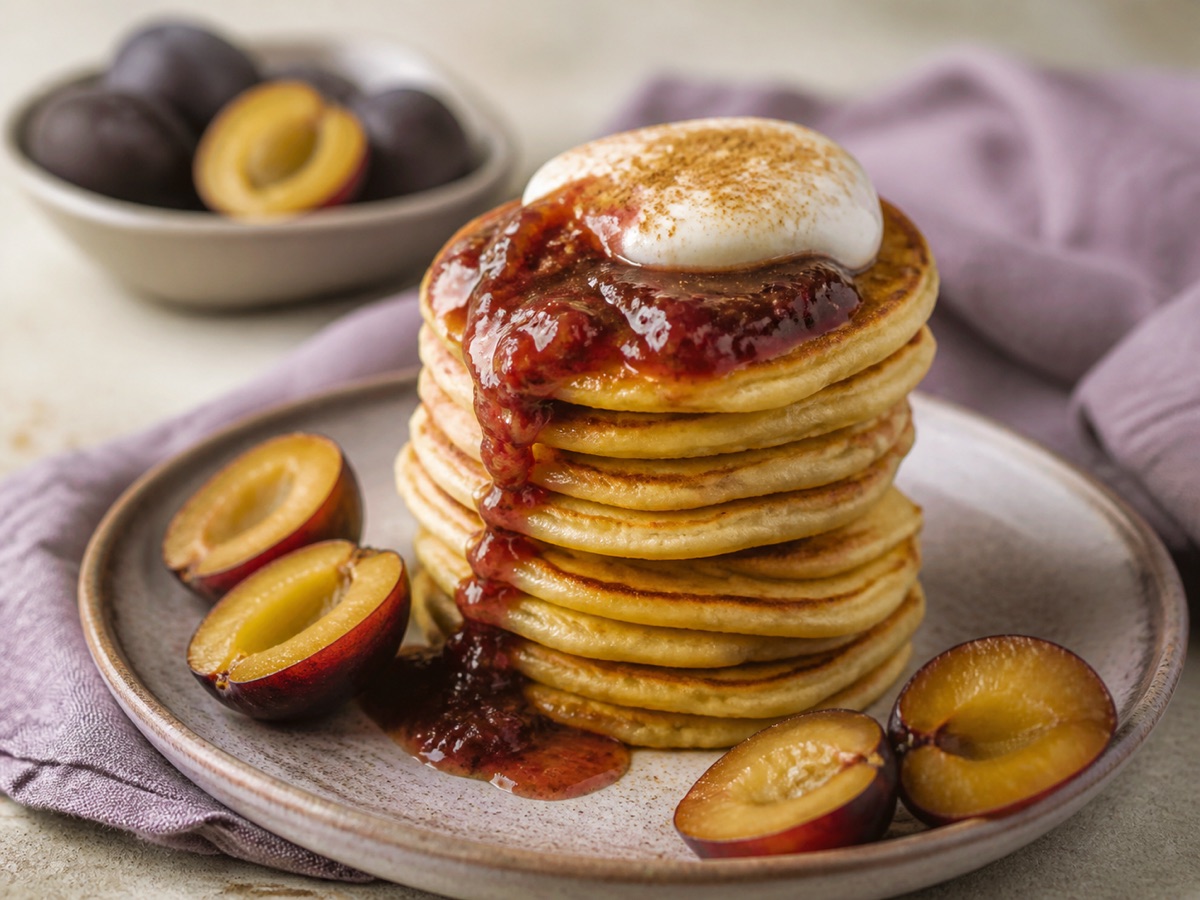 Mini-pannenkoeken met pruimenjam